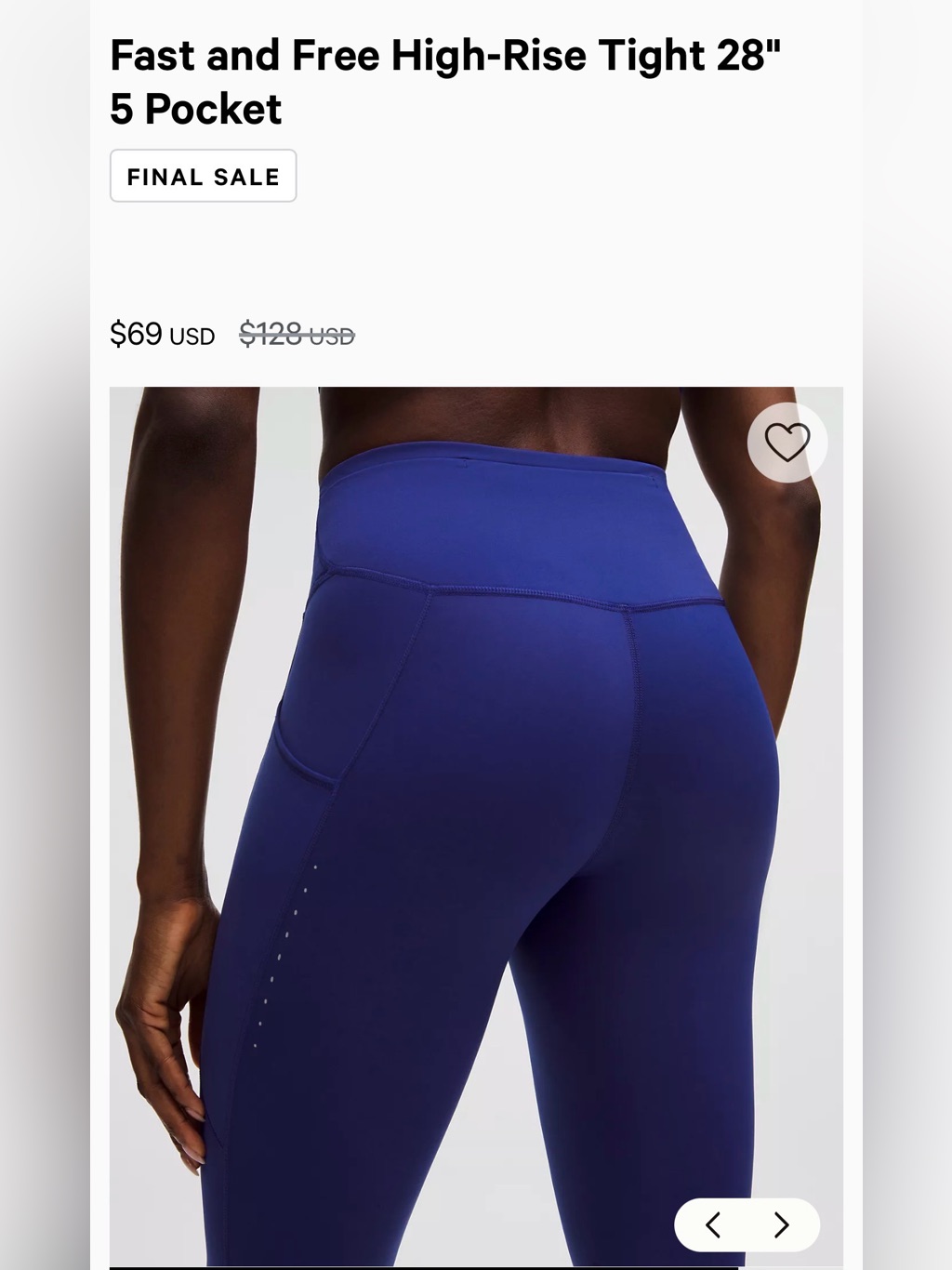Lululemon Blue Fast & Free Legging - Nulux